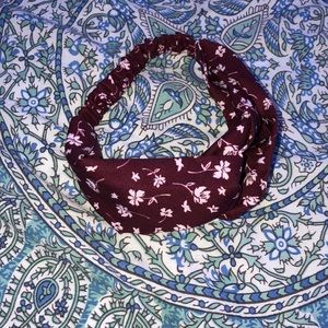 Maroon Floral Headband